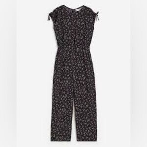 H&M Black Maxi Dress with White Floral Pattern